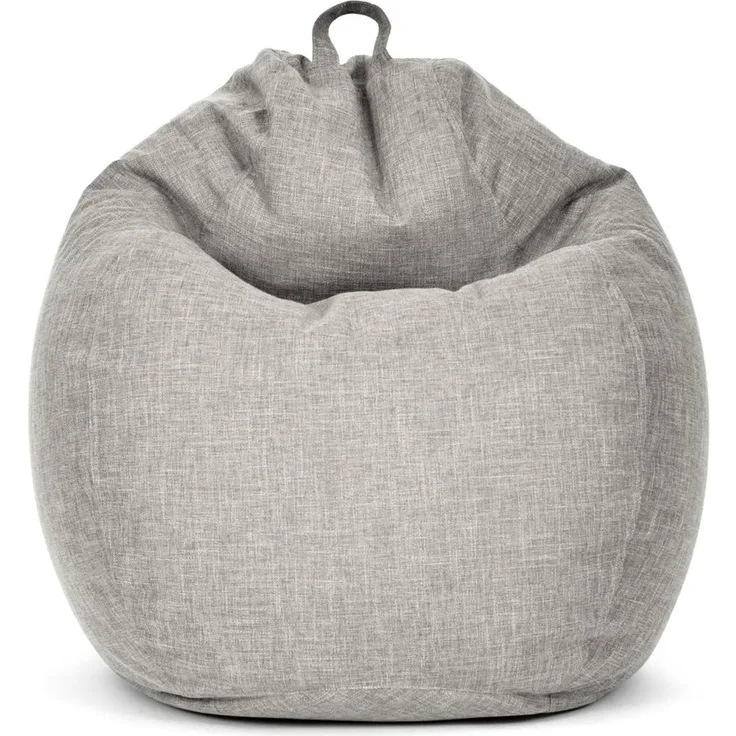 Green Bean 'Home Linen' Indoor XXL Sitzsack mit EPS-Perlen Füllung, waschbar, Leinen grau, 100 x 50 x 120 cm, 300 l