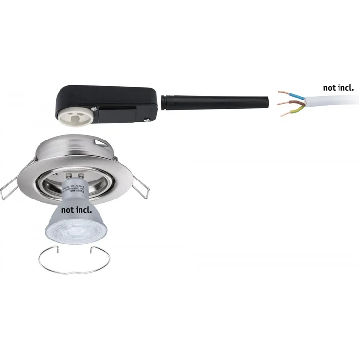 Paulmann No. 93399 LED Einbauleuchte Base rund 10x10W GU10 Eisen gebürstet – Bild 6