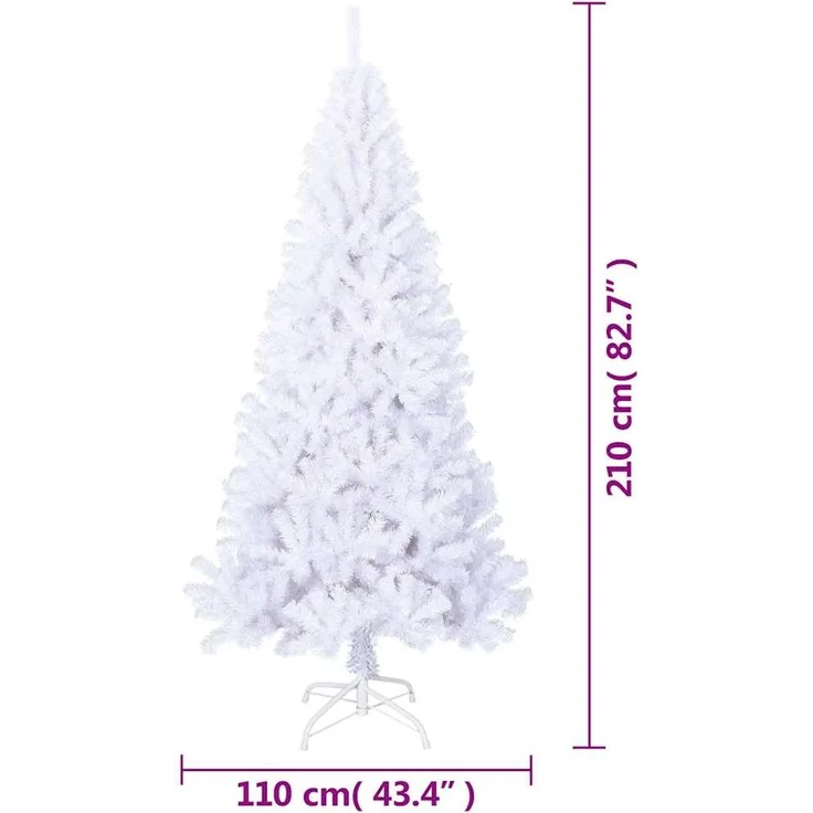vidaXL Künstlicher Weihnachtsbaum mit Dicken Zweigen Weiß 210 cm PVC 321040 – Bild 6