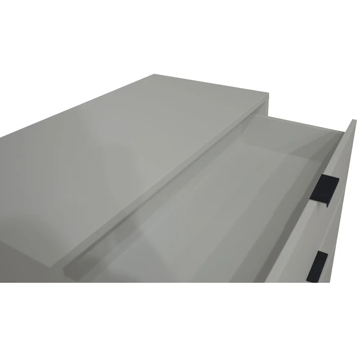 Nachtkommode >Bonnie< in kreidegrau matt lack - 51x60x45cm (BxHxT) – Bild 3
