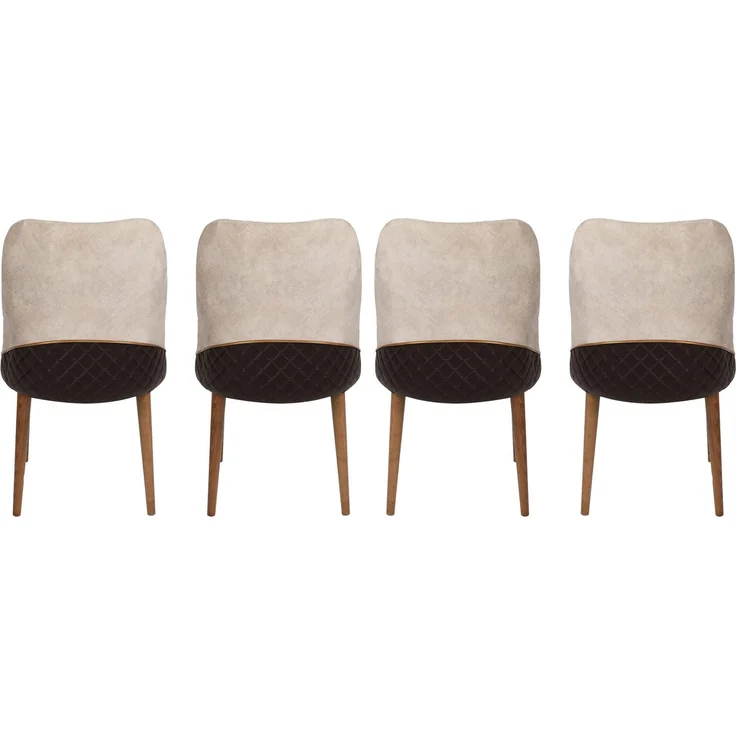 Skye Decor 'Nova 071 V4' Stuhlset (4-teilig), Creme / Walnuss, 50 x 90 x 49 cm – Bild 4