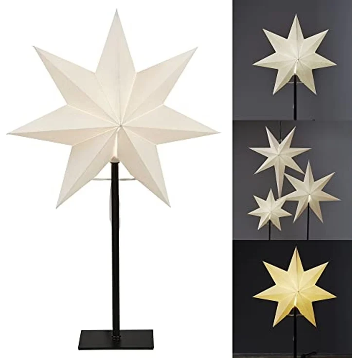 Standstern "Frozen",ohne Lochung, weiß, E14, ca. 35 x 55 cm – Bild 1