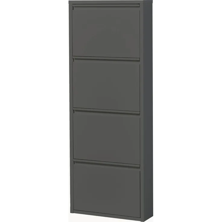 Schuhkipper >Bert< 4 Klappen, 8 paar Schuhe, in anthrazit, Metall - 51x137x16cm (BxHxT)