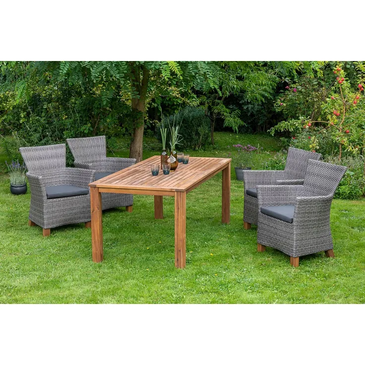 Toskana Set 5tlg, 185 x 90 cm, grau