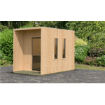 Karibu Saunahaus Laguna ohne Ofen in zwei Farben erhältlich naturbelassen