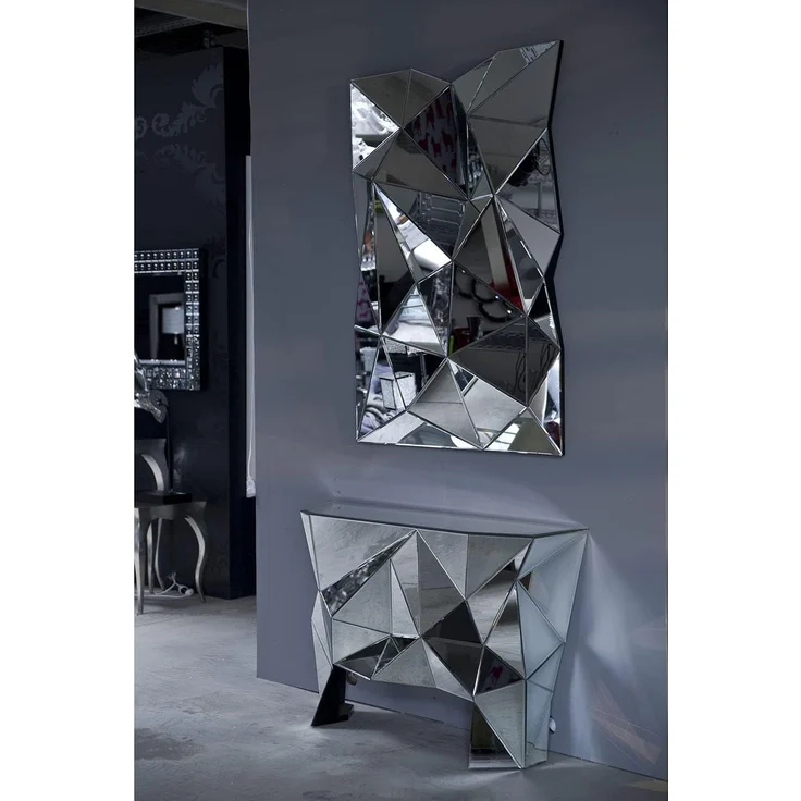 Kare Design, Spiegel Konsole Prisma, Flurkonsole verspiegelt, Luxus Konsole, Glas, 80 x 126,5 x 38 cm (H/B/T) – Bild 5