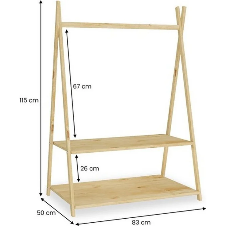 IDIMEX Kinderkleiderschrank DANILO Kindergarderobe freistehend Ablage Tipidesign – Bild 3