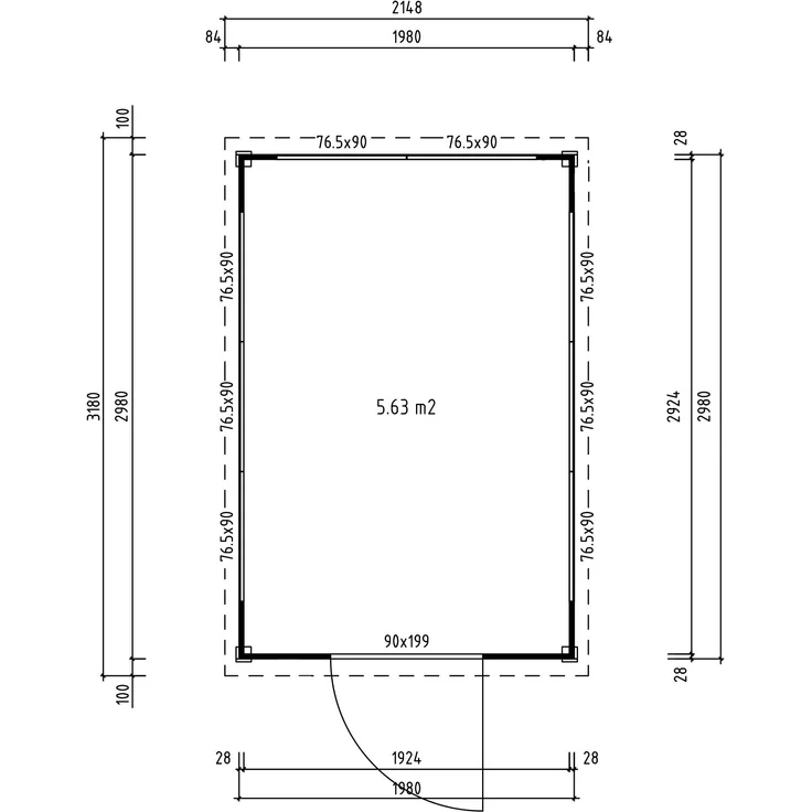 Fjordholz Gewächshaus aus Holz Modell 28 A – Bild 5