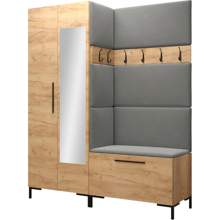 Mirjan24 Garderoben-Set Zinetto IX (Farbe: Craft Gold, Polo 894), 196 x 46 x 158 cm