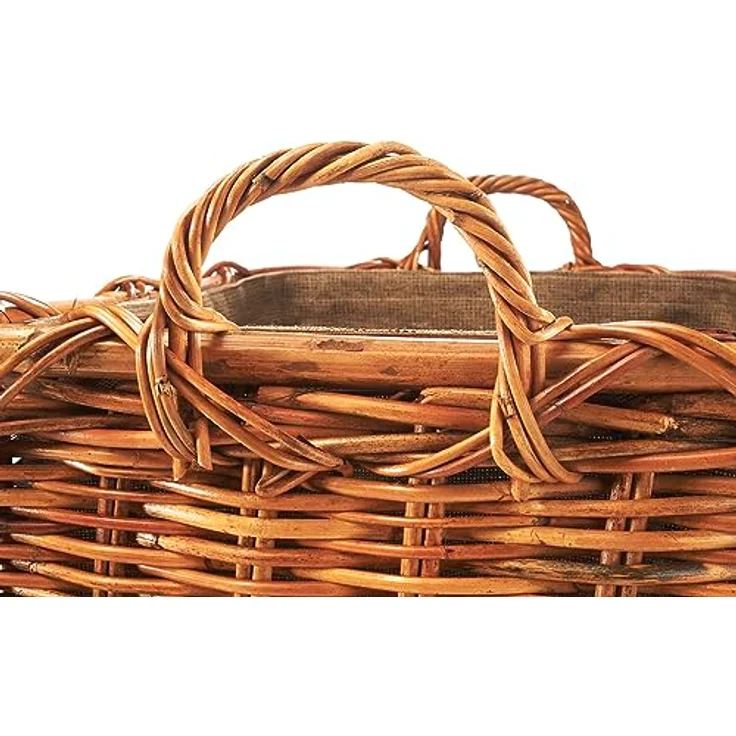 Kobolo Kaminholzkorb Holzkorb Rattan lacak mit abnehmbarem Leinenstoff – Bild 7