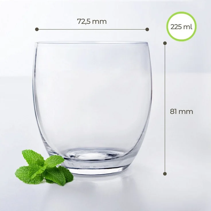 KONZEPT Dessertschale Dessertgläser Set aus Glas, große Gläser für Nachtisch, (12-tlg), glas, 225 ml