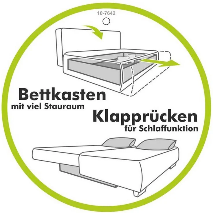 Jockenhöfer Gruppe Ecksofa Orlando L-Form, mit Bettfunktion, Bettkasten und Federkern, mit 1 oder 3 Kopfstützen – Bild 3