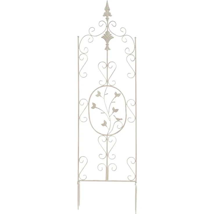 Rankgitter FALK - 35 x 1 x 122 cm, Metall, Antik-Creme | Rankhilfe Kletterpflanzen Gartendekoration – Bild 1