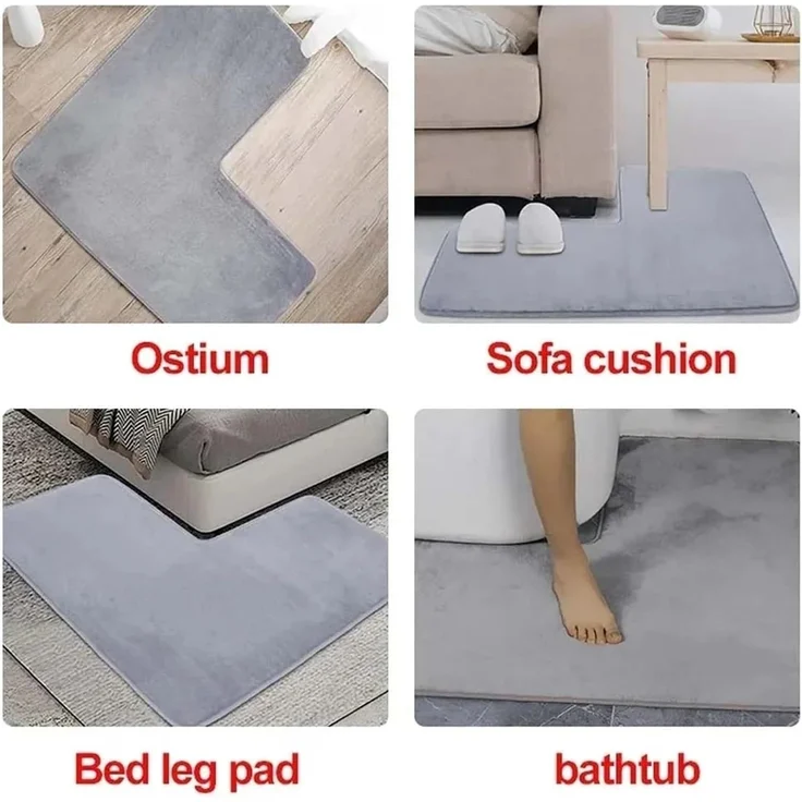 ABC Geformte Badematte – Weiche Korallen-Polar-Duschmatte, rutschfest und saugfähig, waschbar, quadratisch für Duschen, Toiletten, Haushalte und Spas (Schwarz) – Bild 5