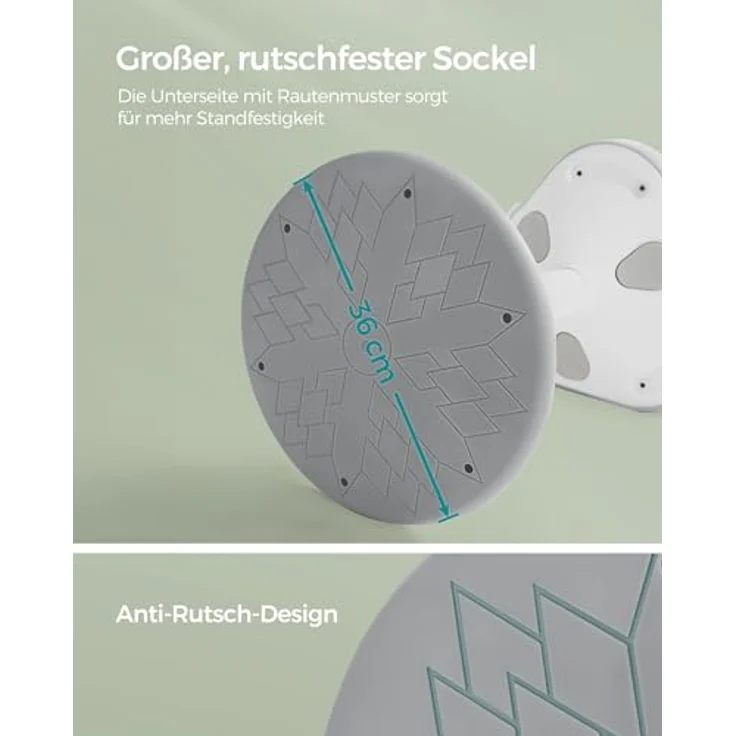 Songmics Hocker, Stehhocker neigbar, Schreibtischstuhl, höhenverstellbar 58-83 cm, großer Sockel, Anti-Rutsch, modern, grau – Bild 7