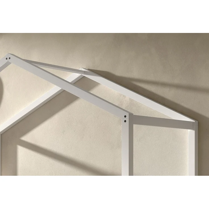 Hausbett >Buche Massiv< in Buche massiv weiß lackiert - 207,5x170x97,5 (BxHxT) – Bild 3