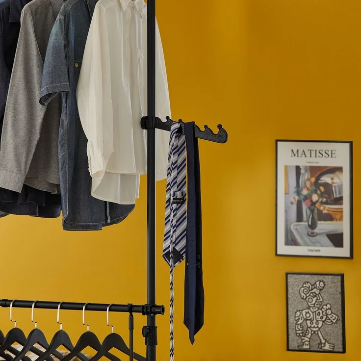 SoBuy KLS03-SCH Garderobenständer, Metall, Pulverbeschichtung, Schwarz, 62 x 200 x 75 cm – Bild 5