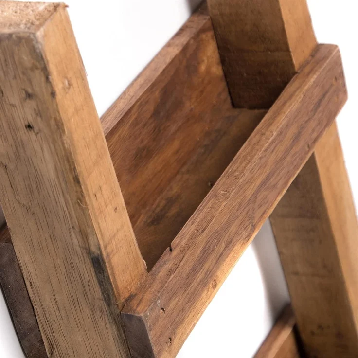 DESIGN DELIGHTS Regal LEITERREGAL "STEP 170", Mahagoni Holz, 170x35 cm, Pflanzenleiter – Bild 5