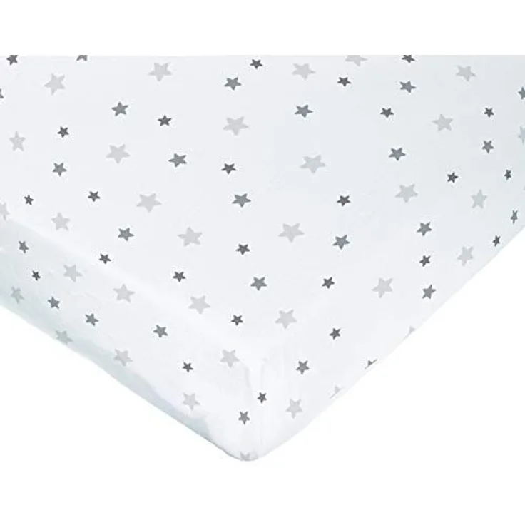 poyetmotte Spannbetttuch, wasserdicht, 60x120 cm, grau Sterne