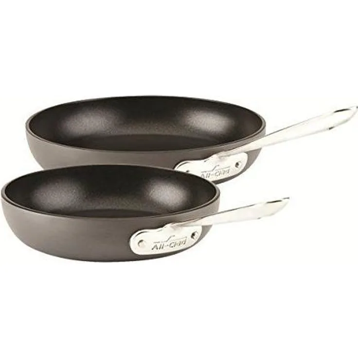 All-Clad E785S264E785S263 HA1 Hard Anodized Nonstick Dishwasher Safe PFOA Free 8 and 10-Inch Fry Pan Cookware Set, 2-Piece, Black