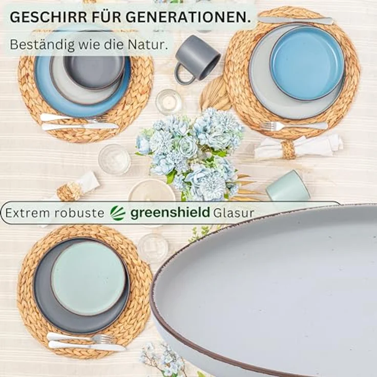 Sänger Bombay Sky Shades Speiseteller Set, 4-teilig, Mehrfarbig, Rund, kratzfest, Steingut, Ø 27 cm, mikrowellen- und spülmaschinenfest – Bild 3