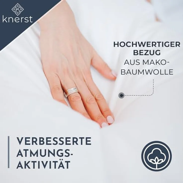 KNERST Kopfkissen Kopfkissen Nano Cloud Fill 100% Polyester, Füllung: NanoCloudFill Technologie – 100% Polyester, ergonomisches Schlafkissen ideal für jede Schlafposition, Kissen mit eleganter, weißer Biese – Bild 3