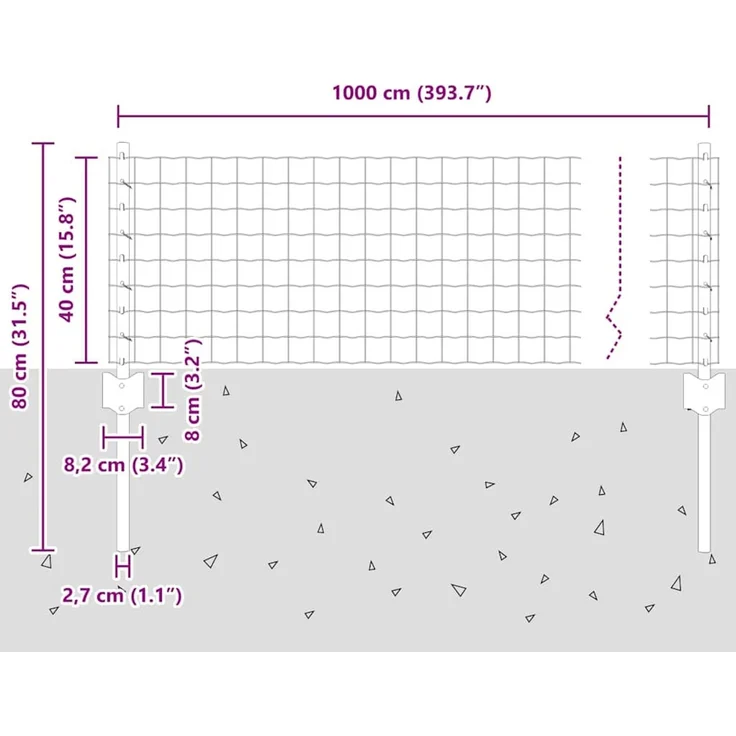 vidaXL Zaun mit Pfosten Grün 3335964 – Bild 11