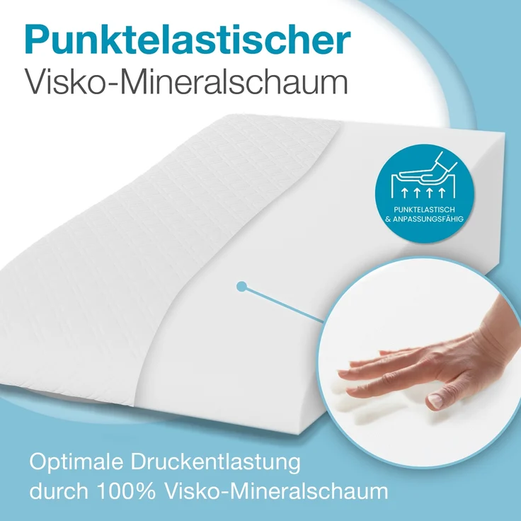 Bestschlaf Lagerungskissen für Beine, Erwachsene, 100% Visko-Mineralschaum, waschbarer hochwertiger Jacquard-Bezug – Bild 2
