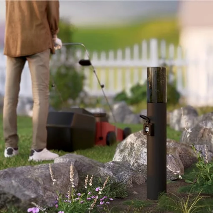 SSC-LUXon LED Gartenstrahler VARDA Außen Wegeleuchte mit Steckdose E27 Höhe 50 cm IP44 schwarz – Bild 3