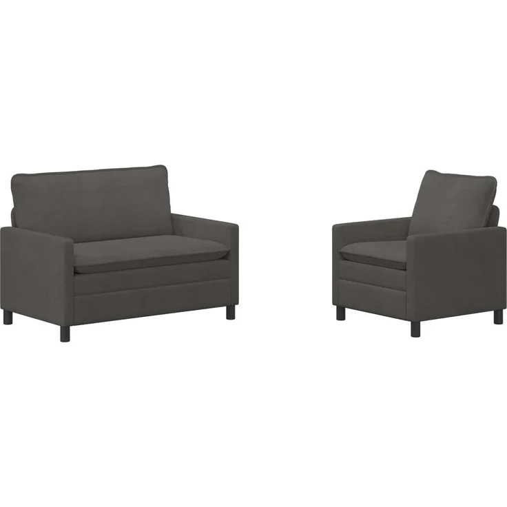 vidaXL Sofa Set 2 pcs Dunkelgrau Stoff 3417042 – Bild 2