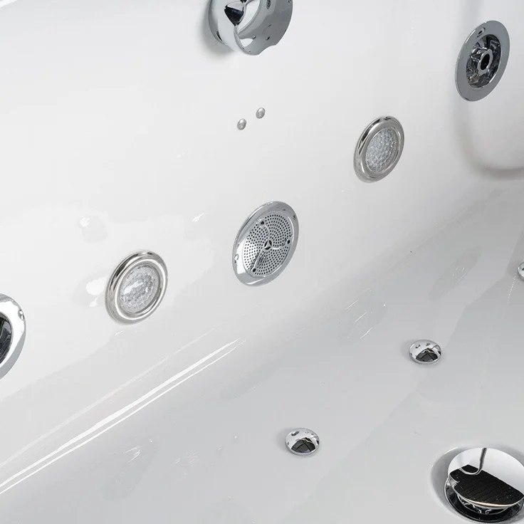 XXL Luxus LED Whirlpool Badewanne 180 x 90 x 55 +Heizung+Ozon+ Radio +Lichtherapie – Bild 6