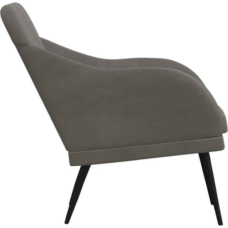 Sessel wohnzimmer, Relaxsessel Dunkelgrau 63x76x80 cm Samt – Bild 4