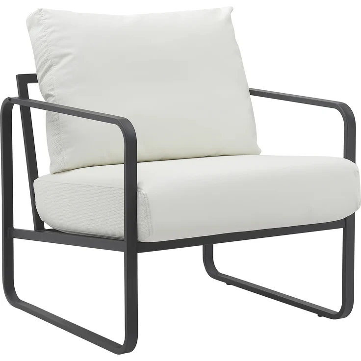 CLP Lounger Manea mit Metallgestell,weiß Kunstleder – Bild 1