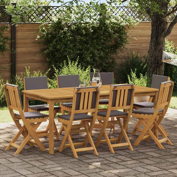 vidaXL Außen Bistro-Stühle mit Kissen 8 pcs Dunkelgrau 38 x 46 x 85 cm 3416296 – Bild 1