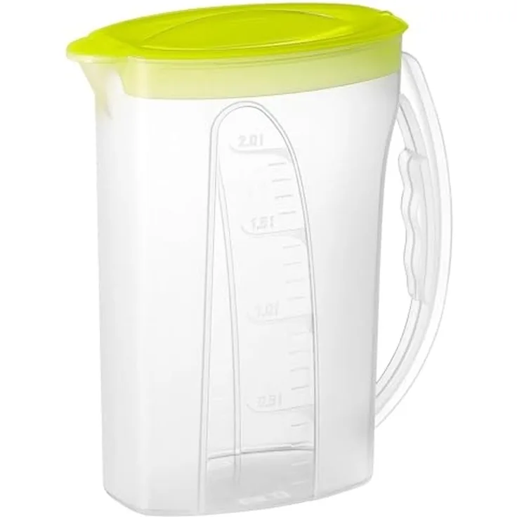 Rotho 1021305070 Kühlschrankkrug Fresh, 2 Liter, klar-lime (1 Stück)