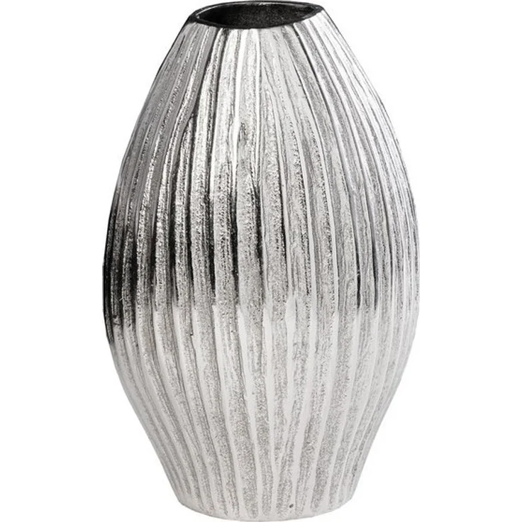 riess-ambiente Dekovase ELEGANCE 35cm silber antik · Blumenvase aus Metall fürs Wohnzimmer (Einzelartikel, 1 St), Tischdeko · handmade · Hammerschlag Design · Accessoire – Bild 4
