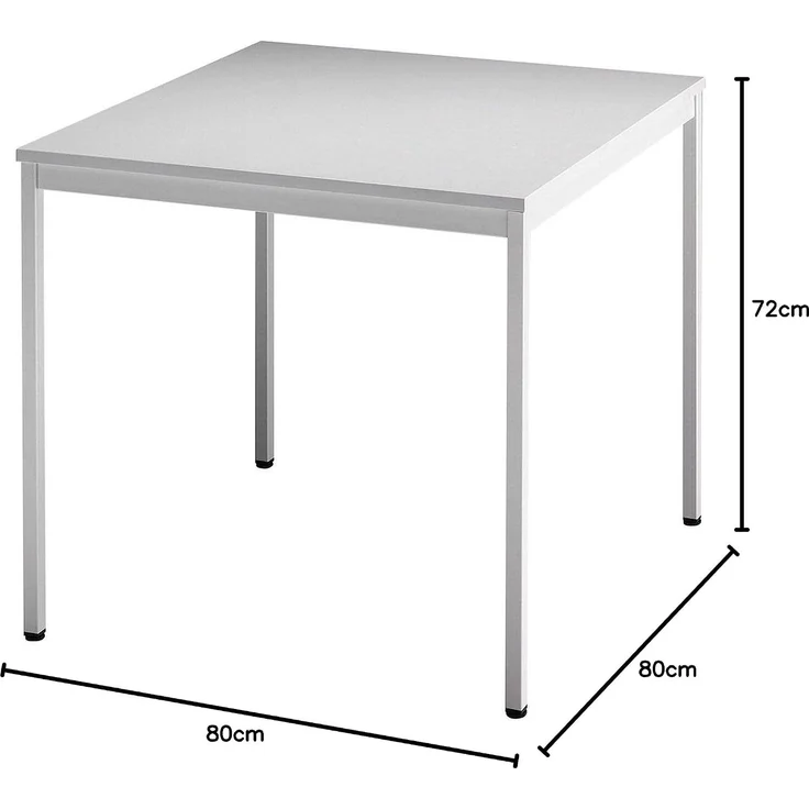 bümö Tisch klein, Multifunktionstisch, 80 x 80 cm in grau - Beistelltisch, Bistrotisch, Esstisch, Pausentisch, Mehrzwecktisch Tischsystem für Warteraum, Pausenraum & Co, VS08-5 – Bild 3