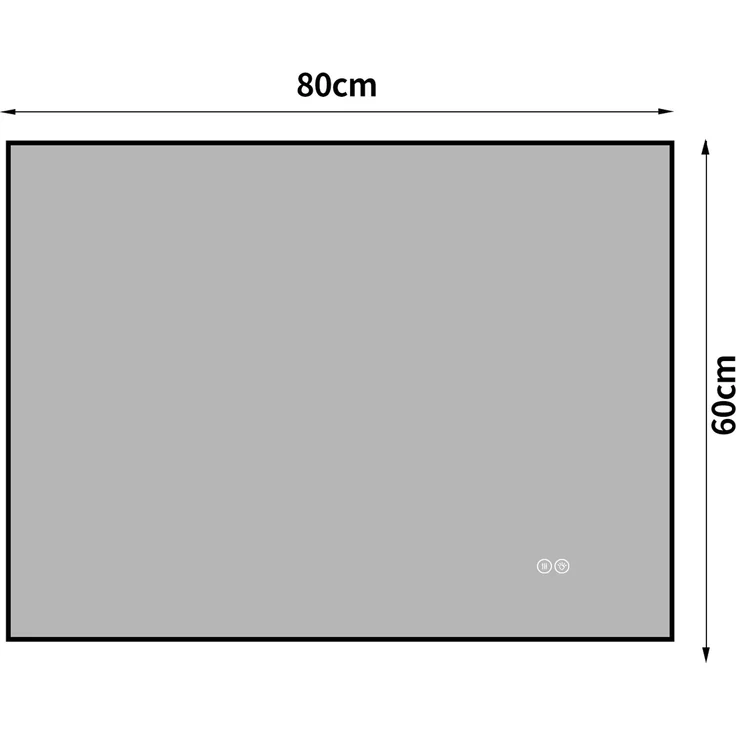 Badezimmerspiegel B 60 x H 80 x 2.5 cm mit Aluminiumrahmen und dimmbarer LED-Hintergrundbeleuchtung – Bild 4