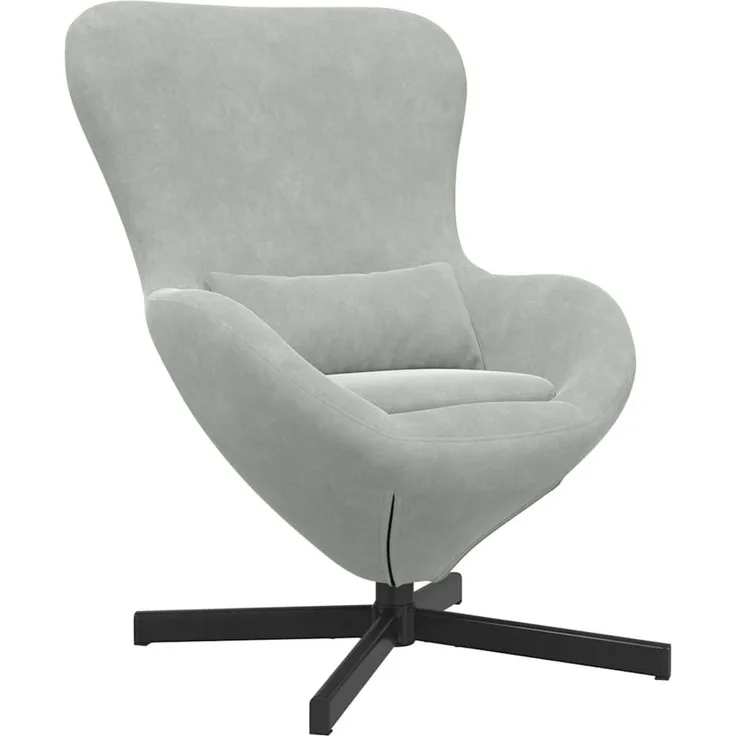 vidaXL Eiersessel Hellgrau 63 x 73 x 90 cm Samt 42002756