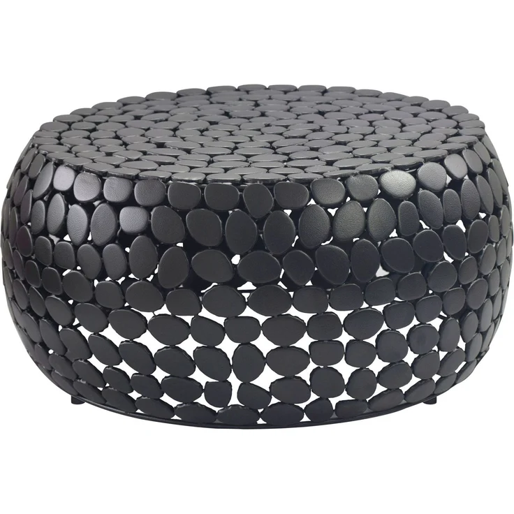 FINEBUY Couchtisch FB74464 Sofatisch Alu Wohnzimmertisch 66cm Loungetisch Metall Rund (Strukturierte Metalloberfläche mit moderner Wirkung), Kompakte Tischform für stilvolle Wohnbereiche – Bild 6