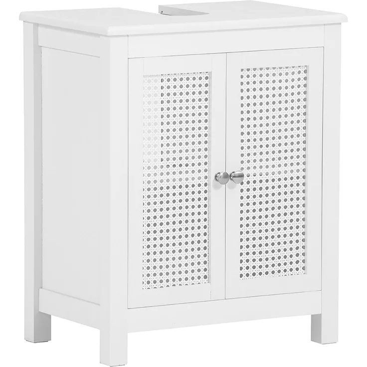 SoBuy BZR35-W Waschbeckenunterschrank, MDF, Lackiert, Weiß, 48 x 60 x 31 cm