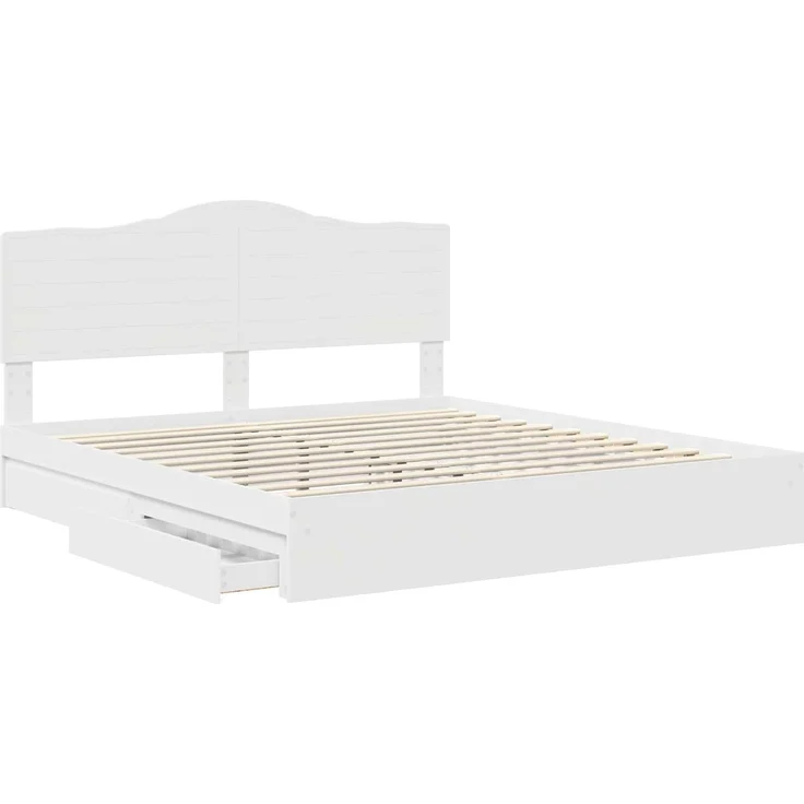 vidaXL Aufbewahrungsbett mit Kopfteil Weiß 180 x 200 cm Holzwerkstoff 3413478 – Bild 4