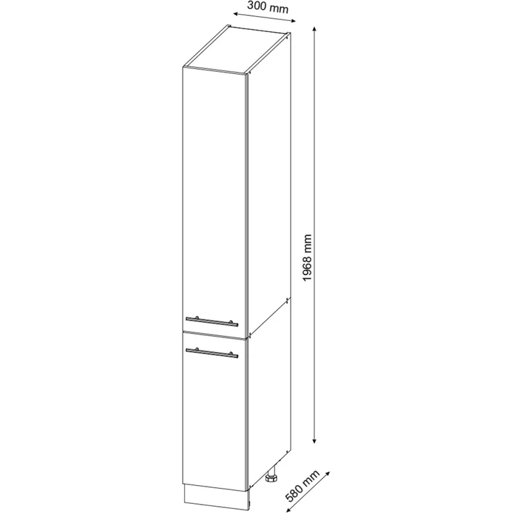 Badschrank Fame-Line Weiß Hochglanz 30 x 206.8 cm Vicco – Bild 2