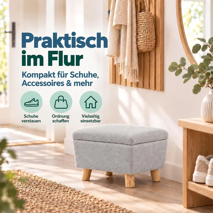 Relaxdays Fußhocker mit Stauraum – Bild 5