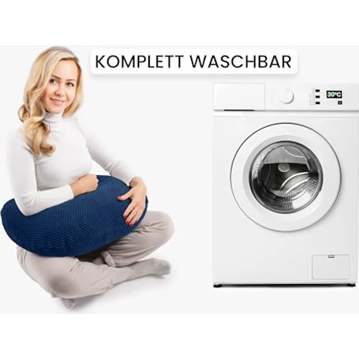 Amilian Stillkissen - Stillmond - Schwangerschaftskissen - Lagerungskissen, Schwangerschaftskissen klein - Kissen für Stillzeit - pregnancy pillow, mit Füllung und abnehmbarem Bezug - maschinenwaschbar – Bild 8