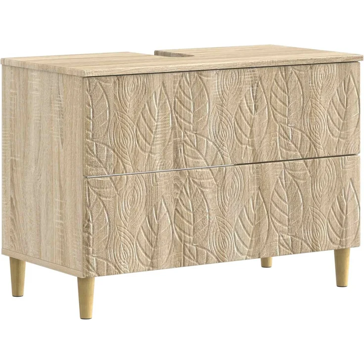 vidaXL 2-teiliges Badezimmer Schrank Set DELFT Sonoma-Eiche 3417542 – Bild 4