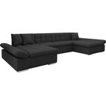 Mirjan24 'Alia' Wohnlandschaft mit Bettkasten und Schlaffunktion, schwarz