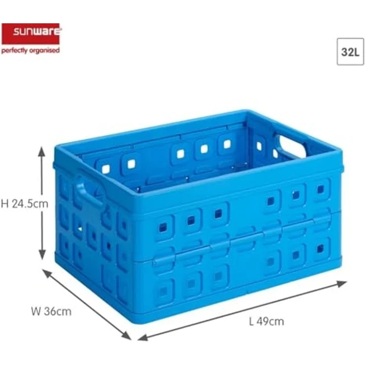 Sunware Klappbox Square 32 L blau Einkaufsbox Einkaufskorb – Bild 2
