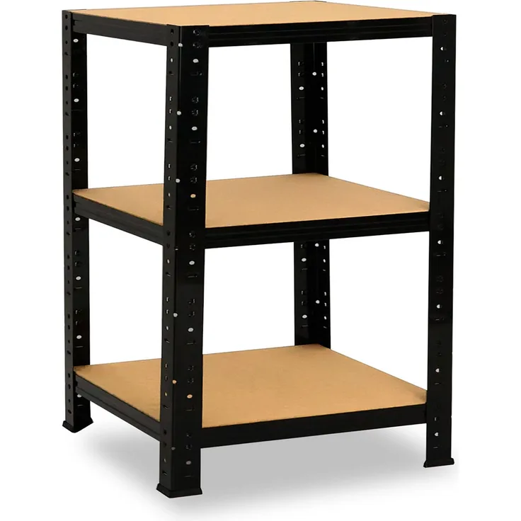 shelfplaza BLACK 90x45x45 cm Schwerlastregal in schwarz mit 3 Böden und 175 kg Traglast pro Boden