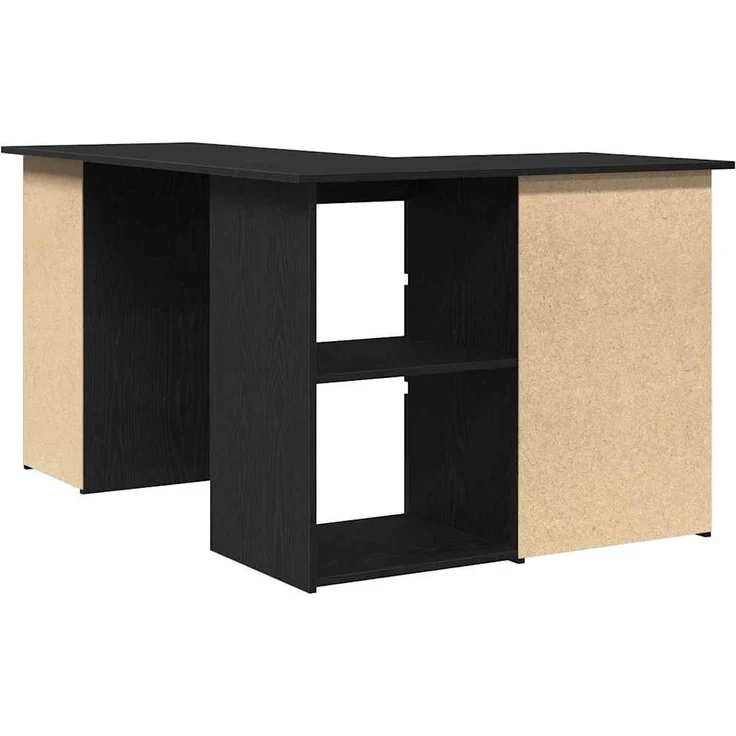 vidaXL Schreibtisch mit Regal Schwarz Eichen-Optik 145 x 100 x 76 cm 862006 – Bild 4